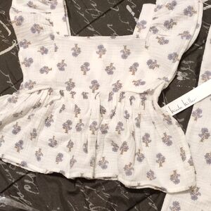 Nicole Miller 2 PC Chic White/Blue Floral Top/Pant Beach Set 5